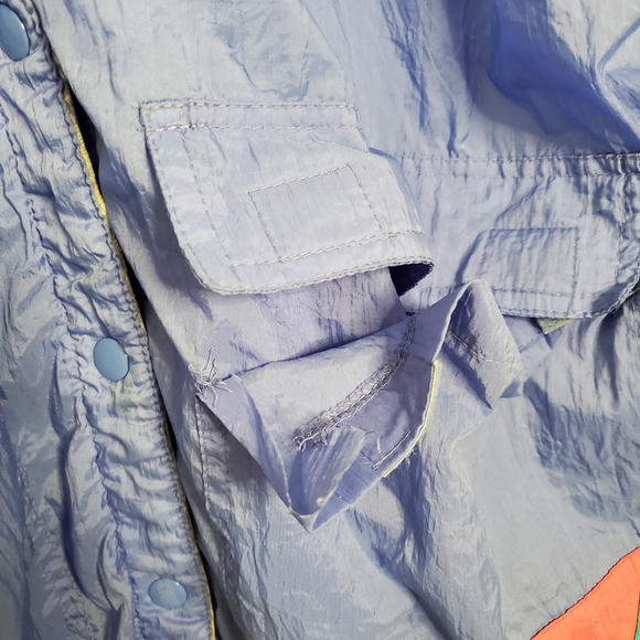 Vintage Reversible Jacket Retro 80s Blue Pink and Grey Large by Current Scene - Picture 3 of 16